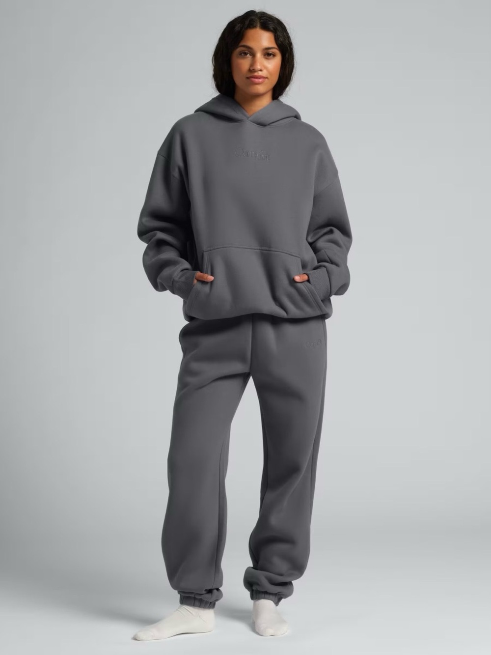 Comfrt Steel Gray Hoodie and Sweatpants Set